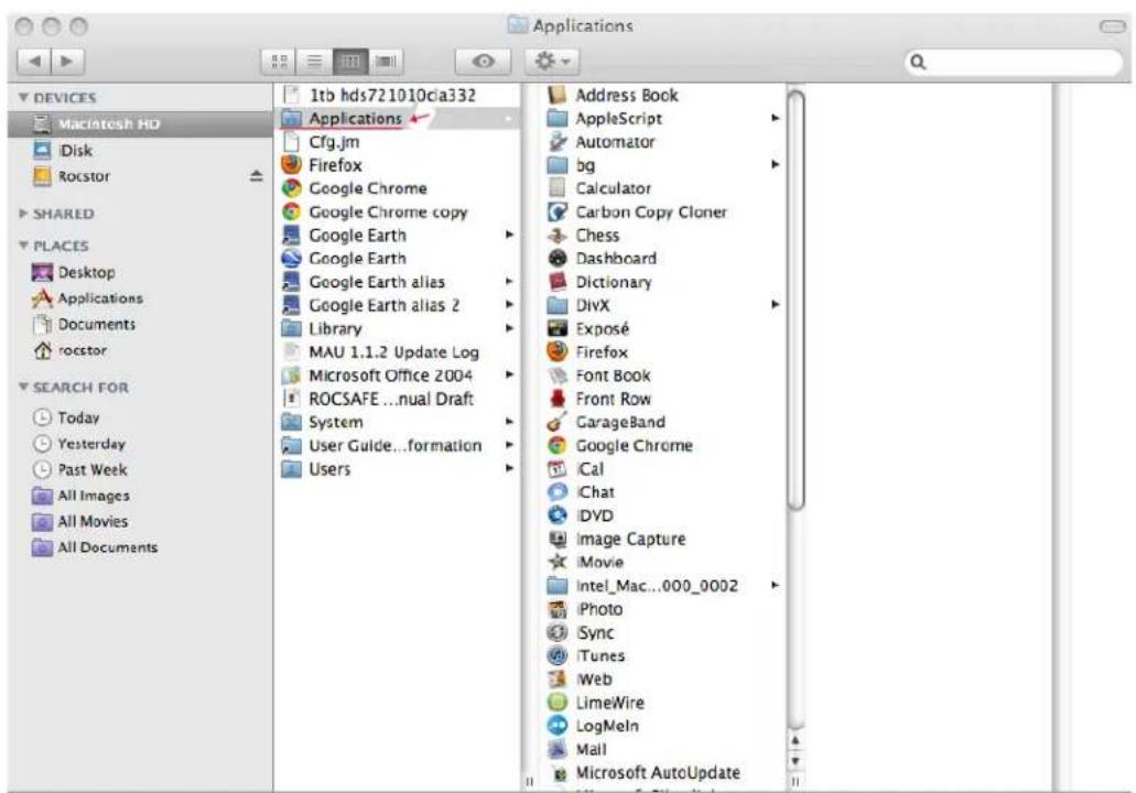 Applications 1tb hds721010c1a332 Applications Cfg.jm Firefox Google Chrome Google Chrome copy Google Earth Google Earth Google Earth alias Google Earth alias 2 Library MAU 1.1.2 Update Log Microsoft Office 2004 ROCSAFE ...nual Draft System User Guide...formation Users Address Book AppleScript Automator bg Calculator Carbon Copy Cloner Chess Dashboard Dictionary DivX Exposé Firefox Font Book Front Row GarageBand Google Chrome iCal iChat iDVD Image Capture iMovie Intel_Mac...000_0002 iPhoto Sync iTunes Web LimeWire LogMeIn Mail Microsoft AutoUpdate
