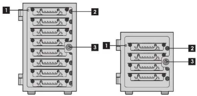Diagram showing two labeled electrical connectors with internal components and numbered parts