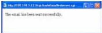 The email has been sent successfully.