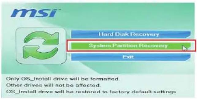 MSI Wind Top 24 2M - > Recovering the System with the Recovery Discs - 7