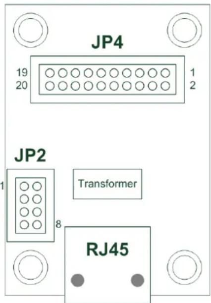 JP4 19 20 1 2 JP2 Transformer 8 RJ45