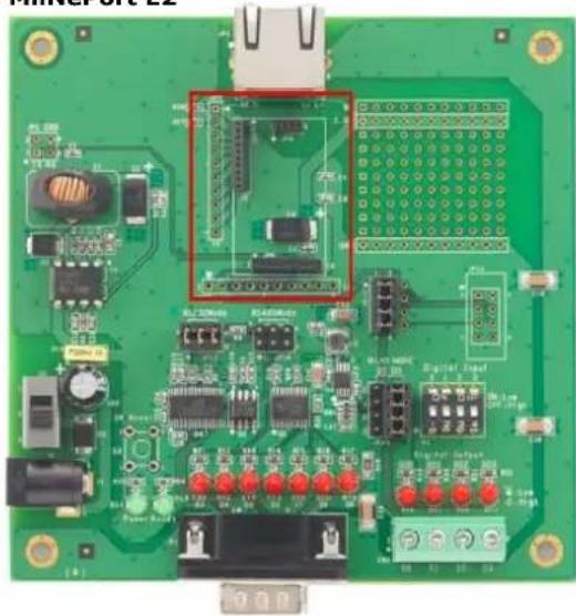 Moxa MiiNePort E3-ST - Installing the MiiNePort module onto the MiiNePort Evaluation Board - 2
