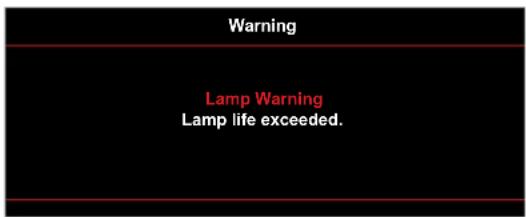 Warning Lamp Warning Lamp life exceeded.