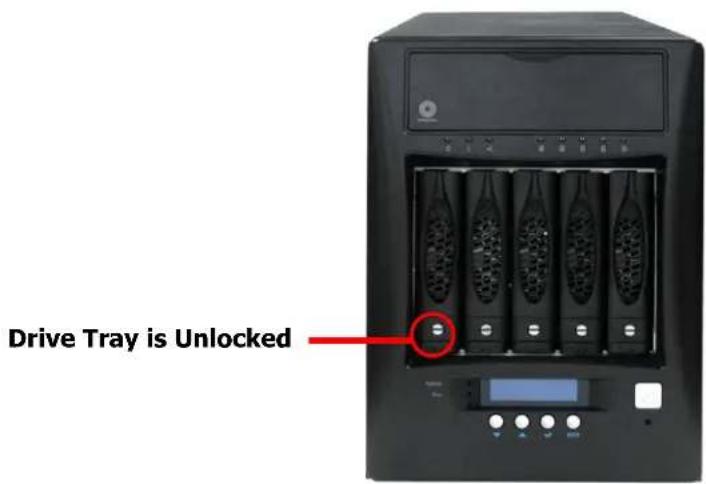 Drive Tray is Unlocked