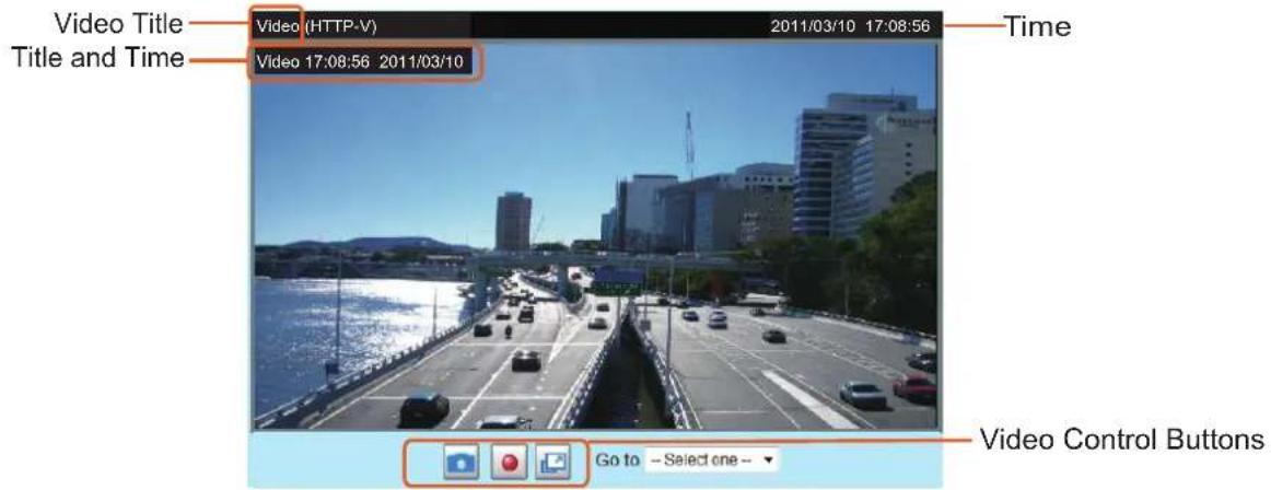 Video Title Title and Time Video (HTTP-V) 2011/03/10 17:08:56 Time Video 17:08:56 2011/03/10 Video Control Buttons Go to - Select one -