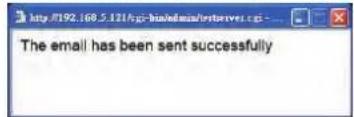 The email has been sent successfully