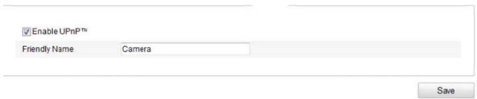 Enable UPnP™ Friendly Name Camera Save