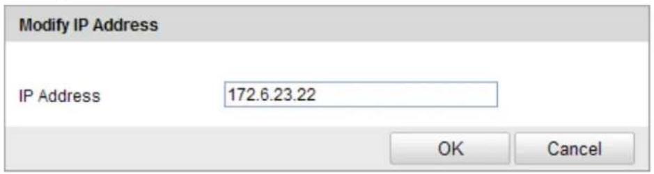 Modify IP Address IP Address 172.6.23.22 OK Cancel