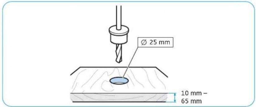 SENNHEISER MEB 102-L G - Drilling a hole through the surface of the table or lectern - 3