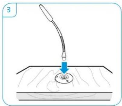 SENNHEISER MEB 102-L G - C) Mounting the MEG/MZH gooseneck microphone to the MZT table mount/MZS shock mount - 9