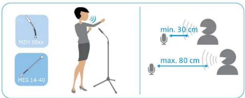 SENNHEISER MEB 102-L G - Positioning gooseneck microphones attached to a stand - 1