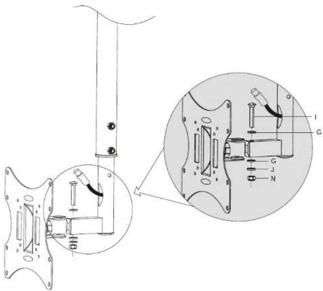 Technical diagram of an electric shock absorber with labeled components and internal wiring connections