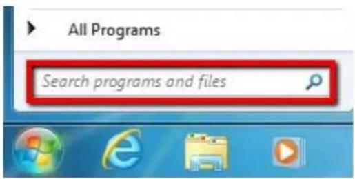 All Programs Search programs and files