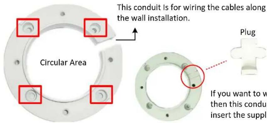 This conduit is for wiring the cables along the wall installation. Circular Area Plug If you want to w then this conduit insert the suppli