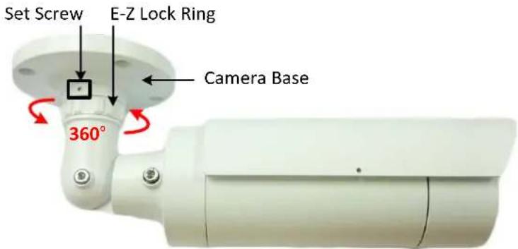 Set Screw E-Z Lock Ring Camera Base 360°