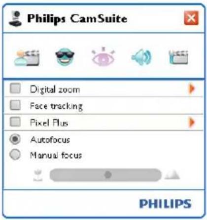 Philips CamSuite Digital zoom Face tracking Pixel Plus Autofocus Manual focus PHILIPS
