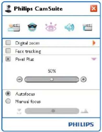 Philips CamSuite Digital zoom Face tracking Pixel Plus 50% Autofocus Manual focus PHILIPS