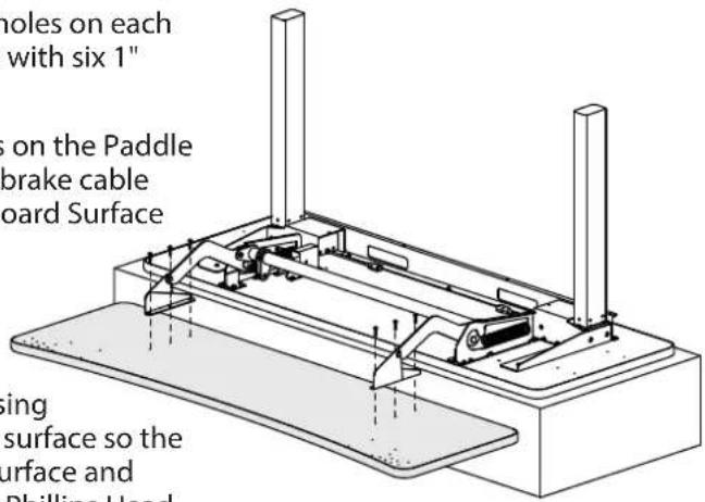 holes on each with six 1" on the Paddle brake cable board Surface ing surface so the surface and Phillips Head