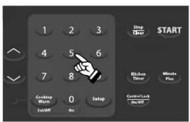 1 2 3 4 5 6 7 8 Cocktop Worm 0 Setup Seddl On Stop Clear START Kitchen Timer Minute Plus ControlLock Seddl