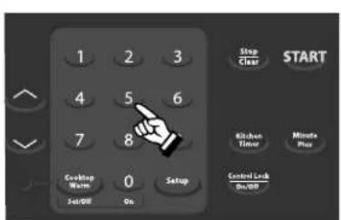 1 2 3 Stop Clear START 4 5 6 Kitchen Timer Minute Plus 7 8 Cooking Warm 0 Setup Control Lock Shake Feb-Off On