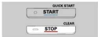 QUICK START ○ START CLEAR — STOP