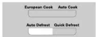 European Cook Auto Cook Auto Defrost Quick Defrost