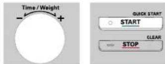 Time / Weight QUICK START ○ START CLEAR = STOP