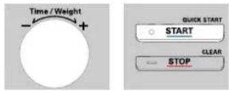 Time / Weight QUICK START ○ START CLEAR STOP