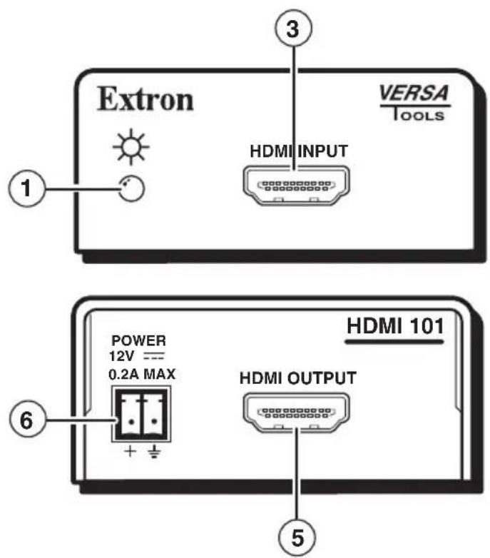 Extron VERSA TOOLS HDMI INPUT 1 3 HDMI 101 POWER 12V --- 0.2A MAX HDMI OUTPUT 6 5