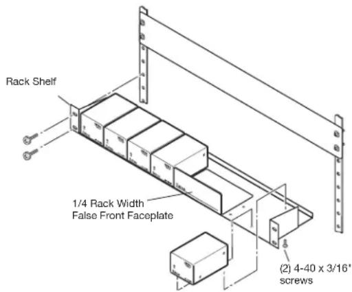Rack Shelf 1/4 Rack Width False Front Faceplate (2) 4-40 x 3/16" screws