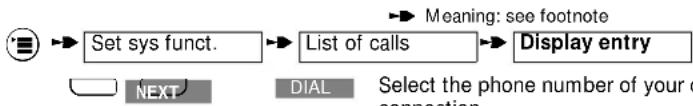 SIEMENS Gigaset 2060 - Viewing/dialing from list of calls - 3