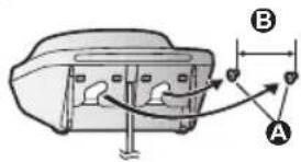 Technical diagram of a mechanical component with labeled parts A and B, showing internal structure and directional arrows.