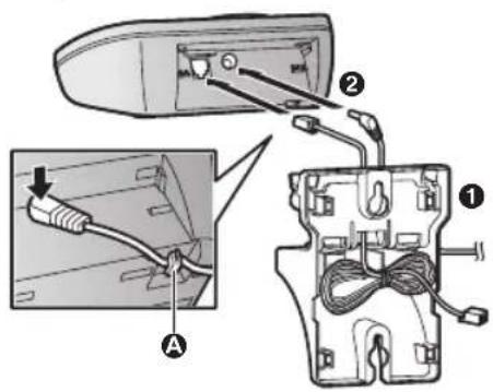 Diagram showing cable installation process with labeled components and a magnified view of cable connection details