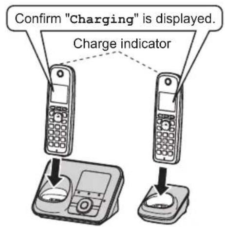 Confirm "Charging" is displayed. Charge indicator