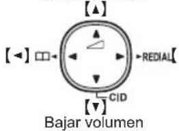 [▲] [◀] □□←→REDIAL[ ▼] CID Bajar volumen