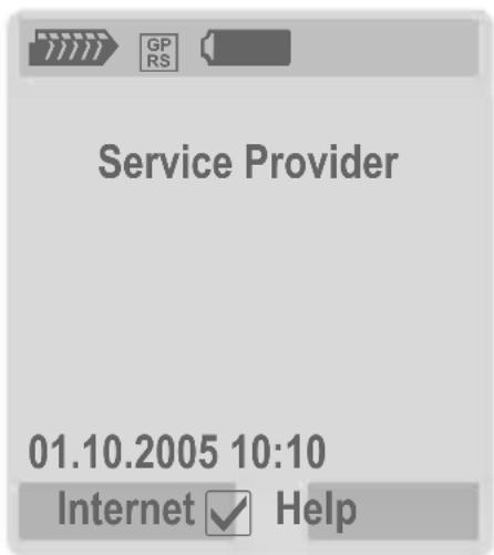 Service Provider 01.10.2005 10:10 Internet ✓ Help