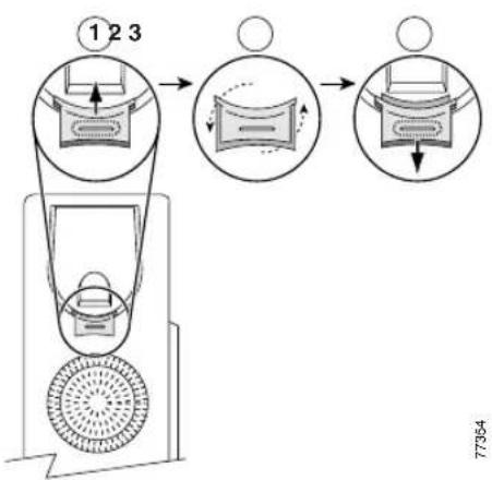 CISCO IP 7902G - Adjusting the Handset Rest - 1