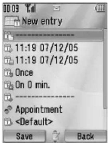 PANASONIC EB-MX7 - Main menu > Calendar - 1