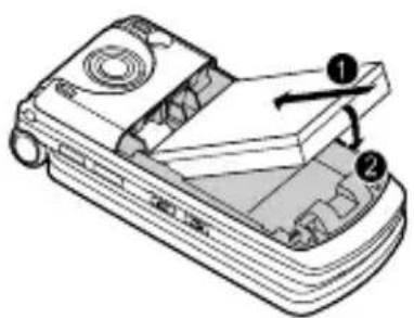 PANASONIC EB-MX7 - Inserting the battery - 1