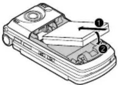 PANASONIC EB-SA7 - Inserting the battery - 1