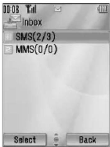 PANASONIC EB-SA7 - Main menu > Messages > Inbox - 1