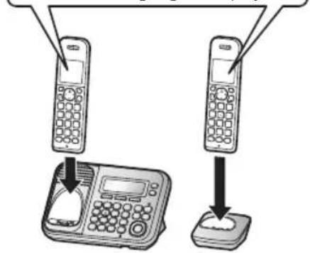 Diagram showing two mobile phones connected to a digital landline with a small device, illustrating the connection or usage process.