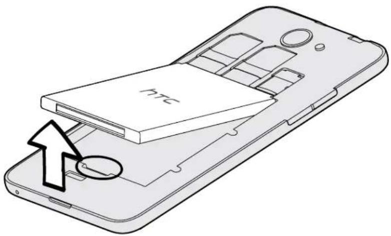HTC Desire 516c Dual sim - Removing the battery - 1