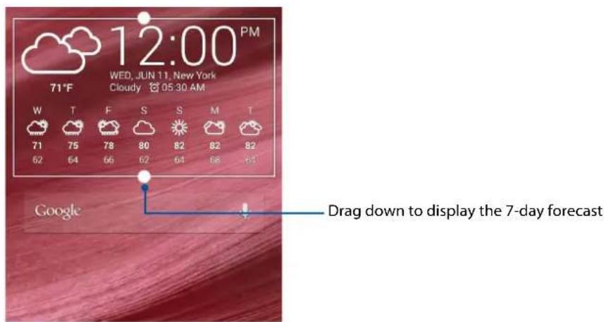 ASUS ZenFone C - Displaying the 7-day weather forecast - 1