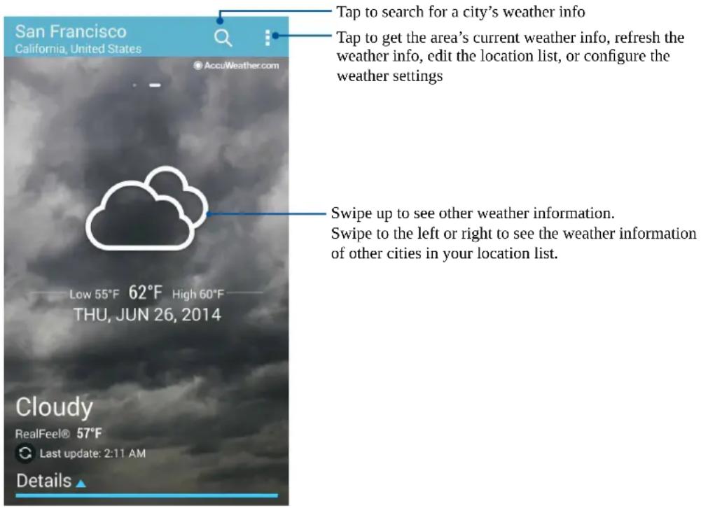 ASUS ZenFone C - Weather home screen - 1