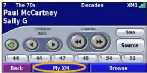 GARMIN StreetPilot 2730 - Saving Your Favorite Channels as Presets - 2