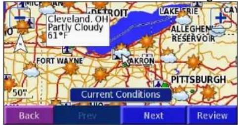 GARMIN StreetPilot 2730 - Viewing Weather on the Map - 1