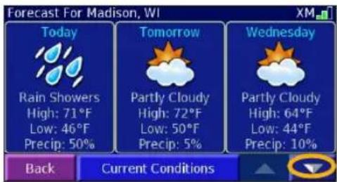 GARMIN StreetPilot 2730 - Viewing Your Forecast - 1