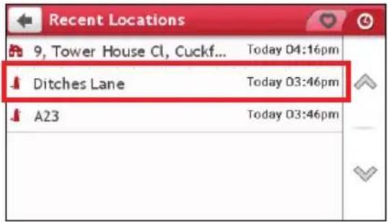 Recent Locations 9, Tower House Cl, Cuckf... Today 04:16pm Ditches Lane Today 03:46pm A23 Today 03:46pm
