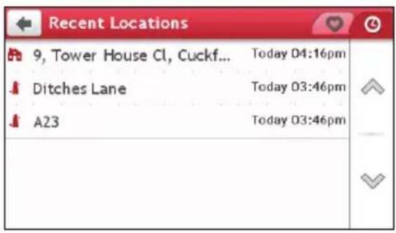 Recent Locations 9, Tower House Cl, Cuckf... Today 04:16pm Ditches Lane Today 03:46pm A23 Today 03:46pm